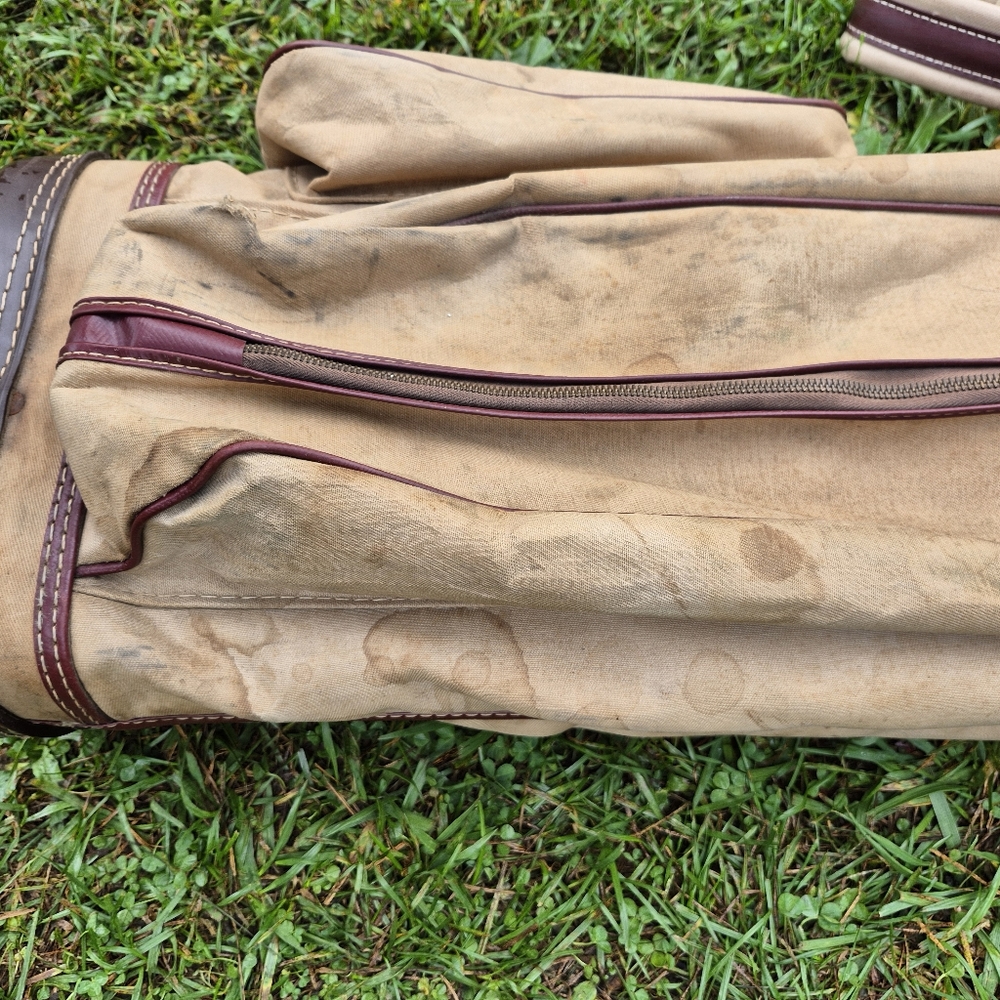Vintage 1950's Atlantic Canvas/Leather 13-Way Sunday Carry Golf Bag with Strap - Picture 11 of 11